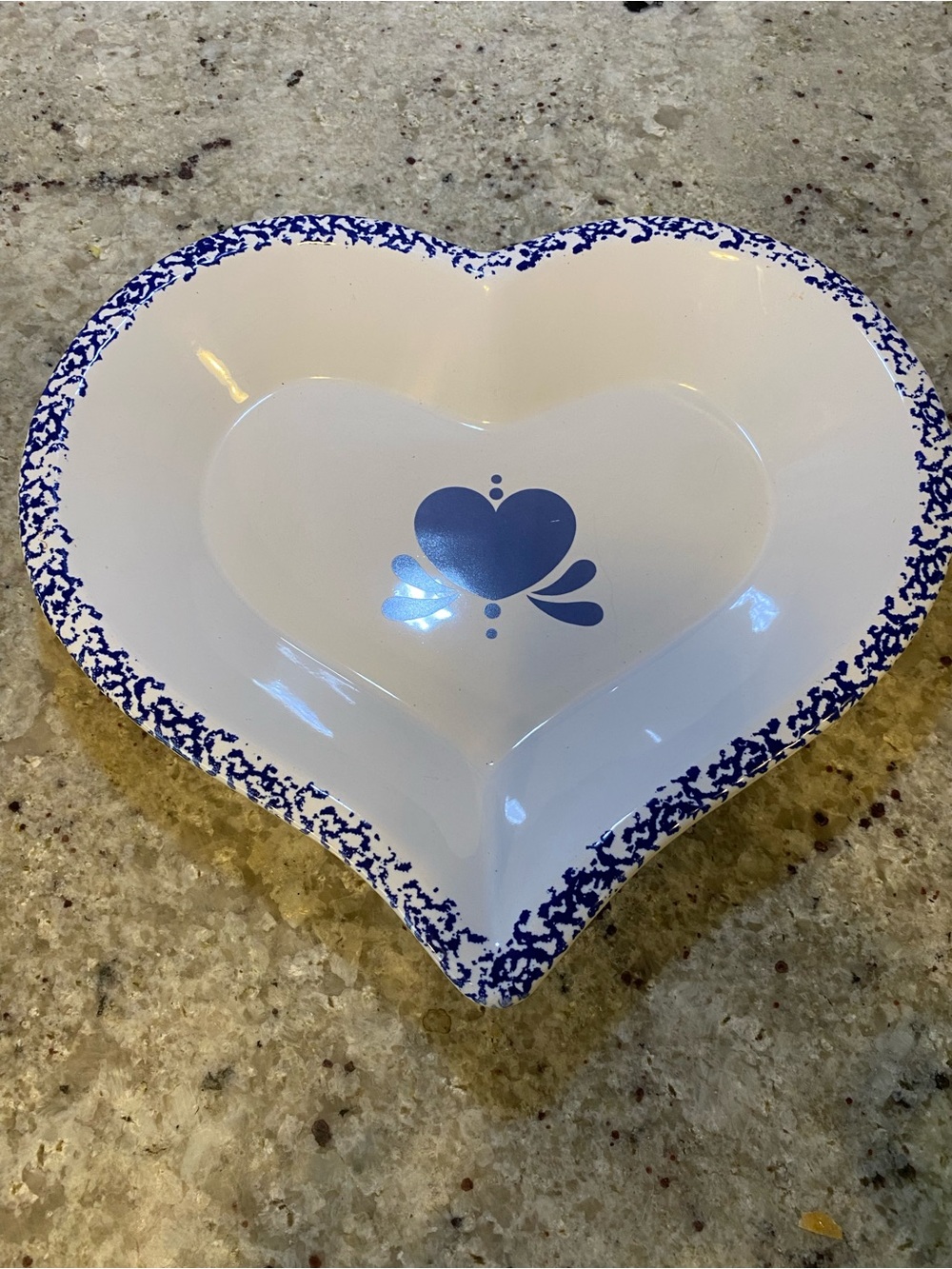 Heart Shaped Blue & White baking dish